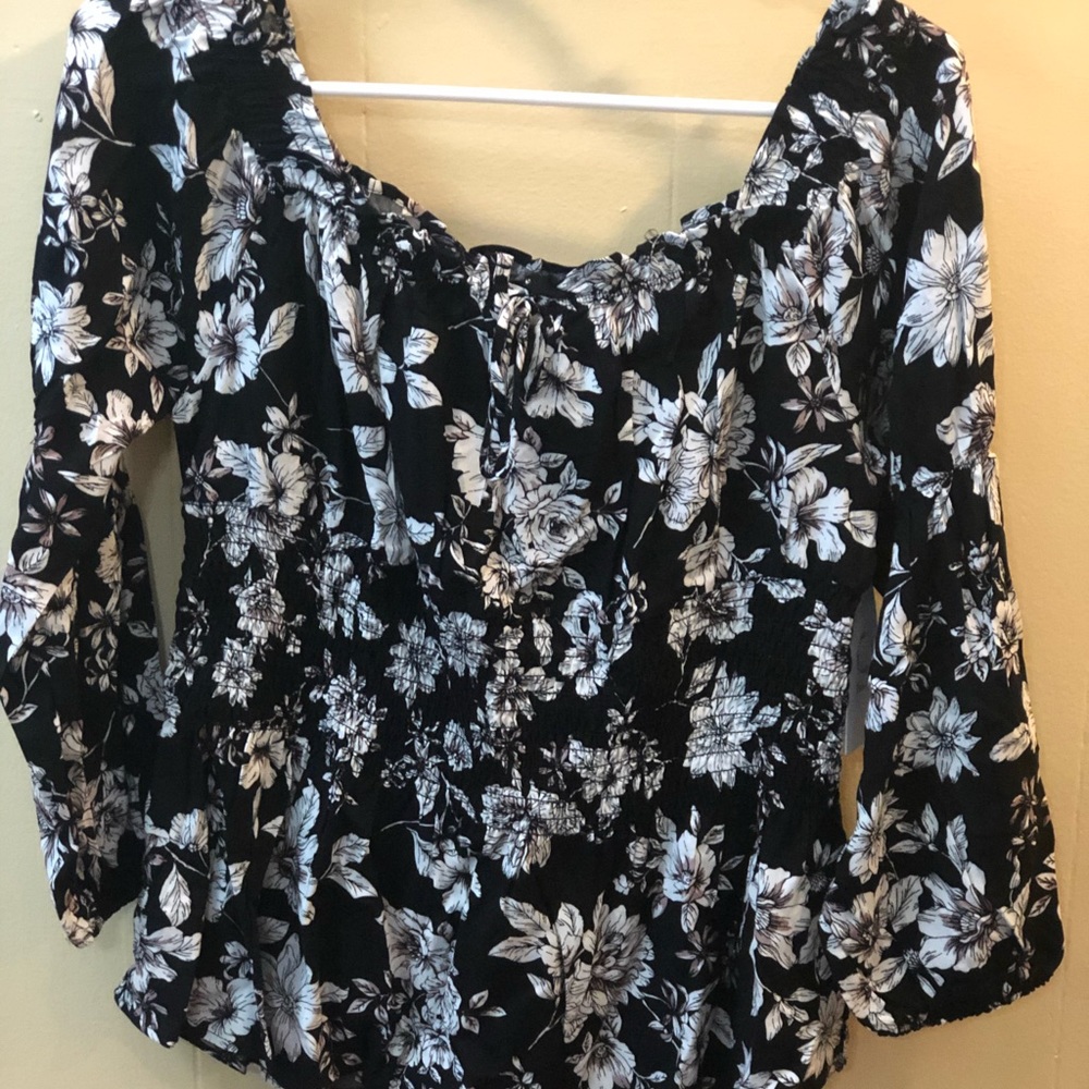 Woman’s floral blouse